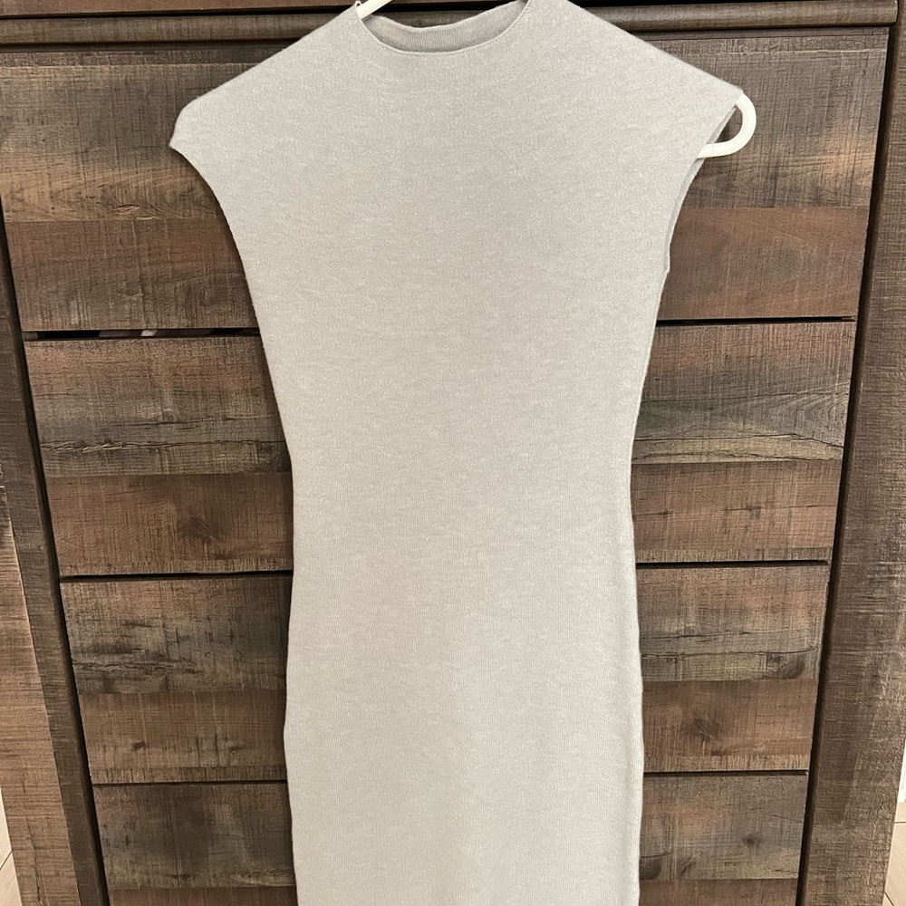 Gray Long Sleeve Dress